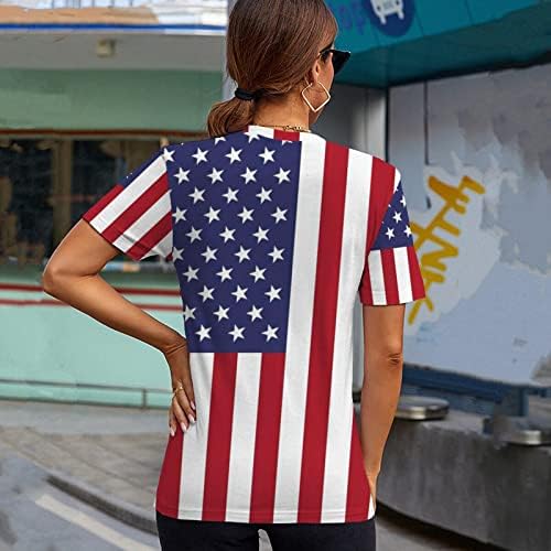 Camisas de bandeira americana para mulheres, 4 de julho Tees gráficos Independence Day Tir