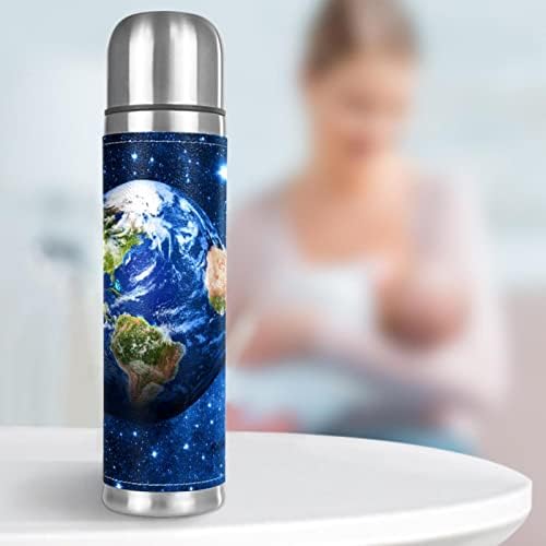 Garrafa de água isolada, garrafa térmica para bebidas quentes, universo de espaço da terra da galáxia, garrafa de água