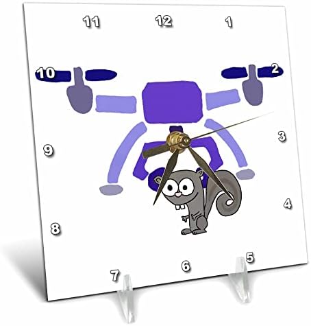 3drose engraçado drone fofo carregando desenho animado de sátira de esquilo voador - relógios de mesa