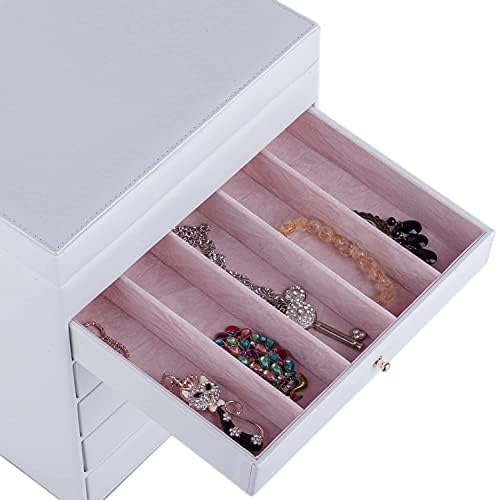Caixa de jóias caixa de jóias grandes caixa de joalheria Caixa de armazenamento de caixa de armazenamento com espelho