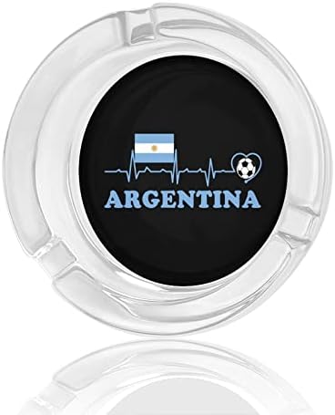 Argentina futebol batimentos cardíacos cinzeiros redondos bandeja de cinzas fofas lindas portador de cinzas para decoração