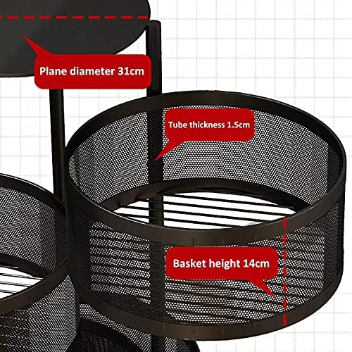 Rack de organizador de prateleira de cozinha organizador de cozinha, prateleiras multifuncionais de armazenamento de vegetais de cozinha, prateleiras de armazenamento rotatáveis ​​de várias camadas com rodas (cor: branco, tamanho: 5 camadas