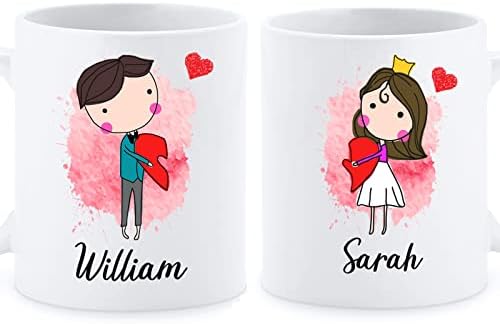 Presentes de xícara para marido e mulher - Nome personalizado caneca de café Conjunto para querida - Conjunto personalizado