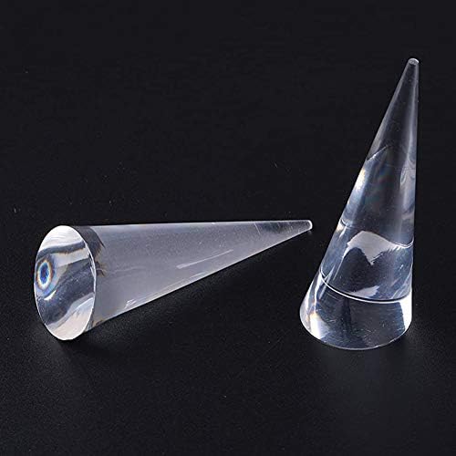 Luzen 2pcs forma de cone de jóias acrílico anel de jóias exibir suporte de dedo stand dedo anel único anel de suporte suporte