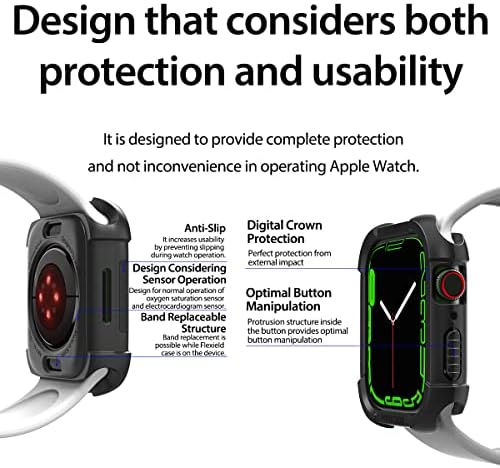 ARAREE FLEXILLE ULTRA FINO TPU SOFT TPU Caixa de choque compatível com Apple Watch/Iwatch Series 7 Gen - Design leve, flexível,