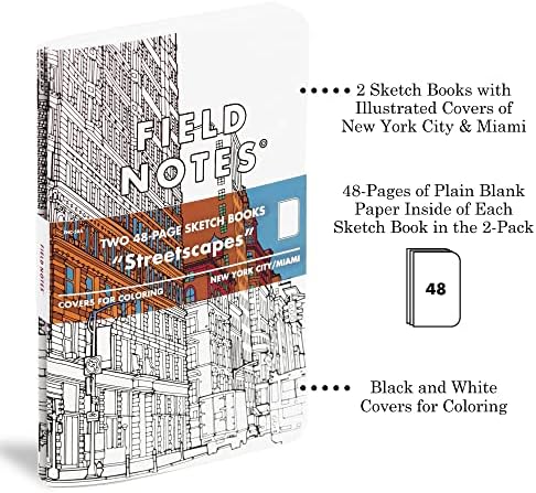 Notas de campo: Livro de esboço da edição de ruas B -Pack versão B - Los Angeles & Chicago - livro de memorando em branco em branco