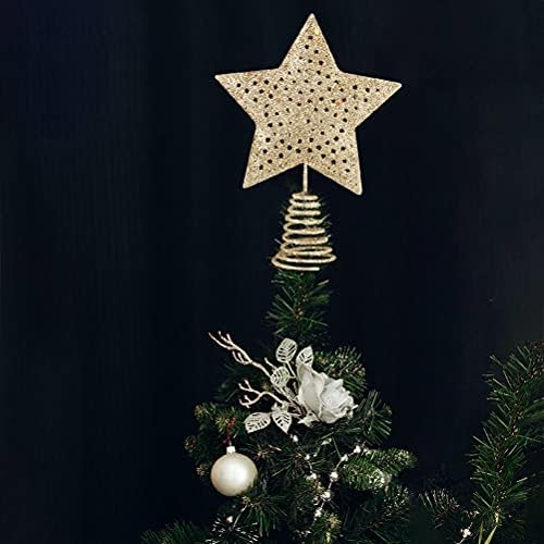 3pcs Xmas de cinco pontas de estrela do capota de estrela do capota de natal decoração decorativa de estrela do topper