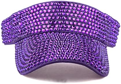 Gudessly Shiny Rhinestones Sport Sun Visor Ajustável Capas de viseira de verão ajustáveis ​​para mulheres homens