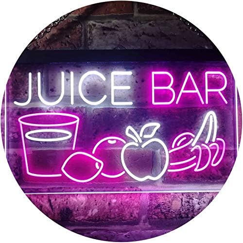 ADVPro Juice Bar Shop Fruit Shop Dual Led Néon Sign Branco e Purple 16 X 12 ST6S43-I2084-WP