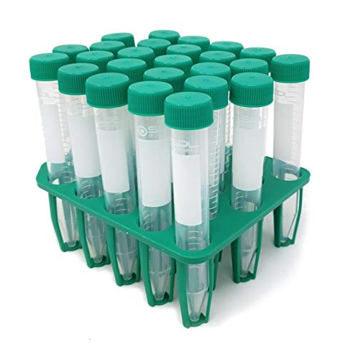 Tubos de centrífuga cônica SPL 15 ml esterilizados com racks de PP, não pirogênico, não citotóxico, DNase/RNase - DNA humano livre e livre - Tubos X grátis x rack