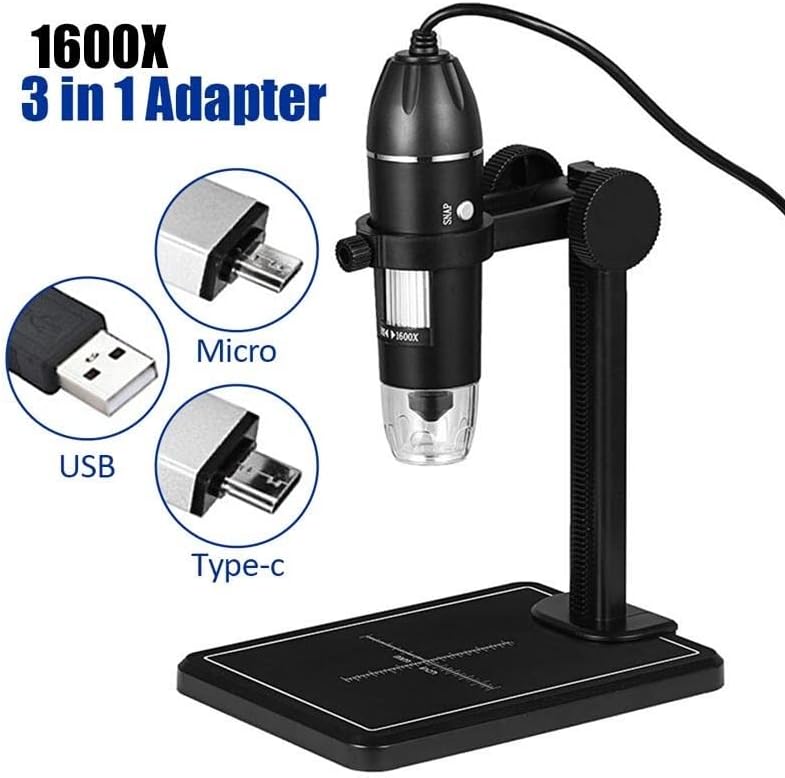 Acessórios para microscópio 1600X Microscópio digital para soldagem LED LED Zoom Câmera de câmera portátil Microscópio USB