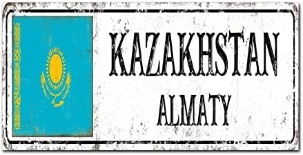Madcolitote Rústico Cazaquistão Sinais de Madeira Sinais de Madeira Cazaquistão_almaty A bandeira assina a rua personalizada da Decoração