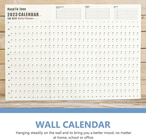 Calendário de parede anual de StoBok 2023 Calendário de parede grande 365 dias Ano de cronograma de cronograma anual Planejador diário anual, 12 meses, reutilizável para escritório, acadêmico ou em casa