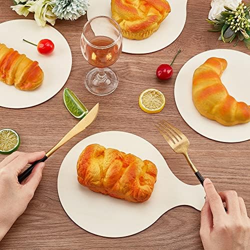 Olycraft 16pcs Construtora de corte de artesanato com alça Mini Bandeja de Cheeserving de madeira inacabada de madeira