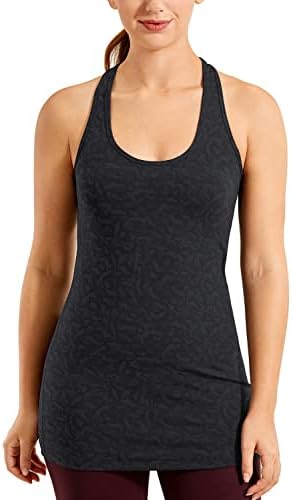 Tampas de treino de racerback da CRZ Yoga para mulheres longas ioga atlética Tops camisas sem mangas