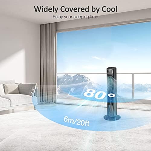 Ventilador da torre vck, 80 ° Fãs oscilantes com ventilador de refrigeração silenciosa, 36 '