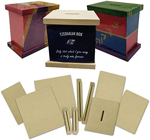 Jewfadz decora sua própria caixa tradicional de Tzedakah, caixa tradicional judaica para Seder, Chanukah e Shabat, melhor presente