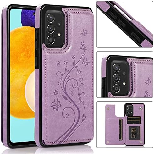 Caixa de telefone para Samsung Galaxy A33 5G 2022 com slots de placa de chuteiro de couro PU sênior Slots de cartão de chinelos