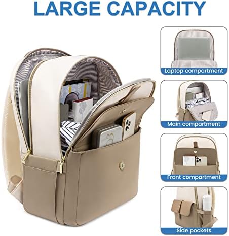 Mochila de laptop LoveVook para mulheres, mochila de viagem de grande capacidade, mochila leve de computador para trabalho, mochila