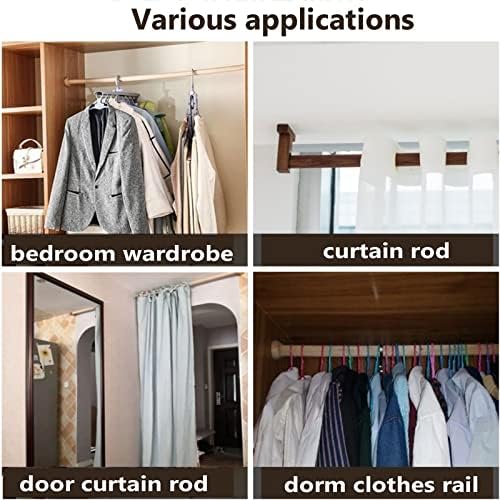 1 PCS Rod de armário de guarda-roupa redondo de madeira, poste de armário premium para pendurar roupas, roupas de guarda