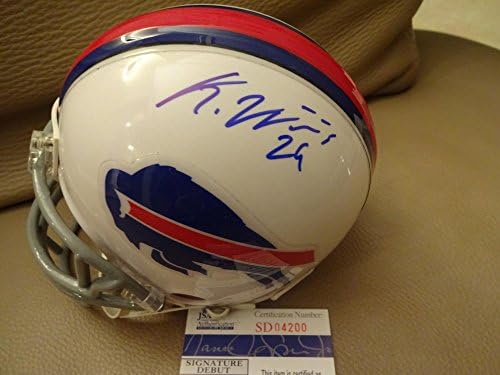 Karlos Williams Buffalo Bills assinou mini capacete autografado JSA SD 04200