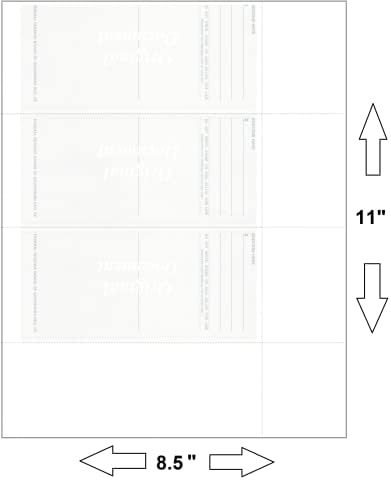 Papel de seleção de computador - verifica a carteira pessoal em branco 3 em uma página - compatível com versa versa,