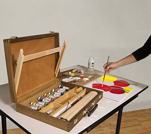 Bob Ross Master Artist Oil Paint Set Inclui Wood Art Supply Carting Storage Case SketchBox com paleta