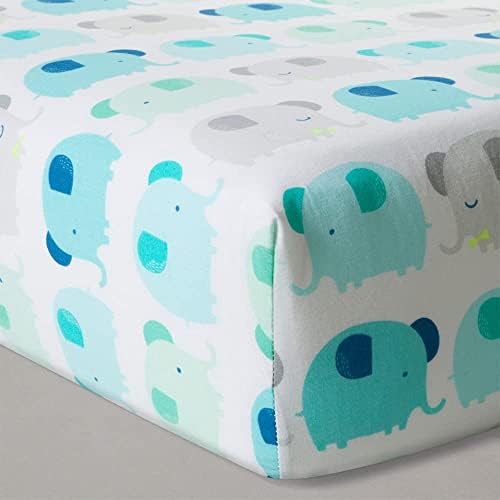 Cloud Island Elephant Parade Baby Bursery Bedding Conjunto - Conjunto de 4 peças ~ Inclui consolador, cobertor, folha de berço