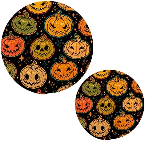 Xigua Halloween Trivets Conjunto de 2 suportes de maconha de decoração de cozinha Conjunto de titulares de panela resistentes ao calor para pratos quentes/panela/tigela/bule de chá/titulares de panela quente