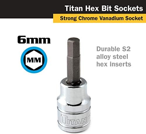Titan 15606 de 3/8 de polegada x 6 mm de bit hexés