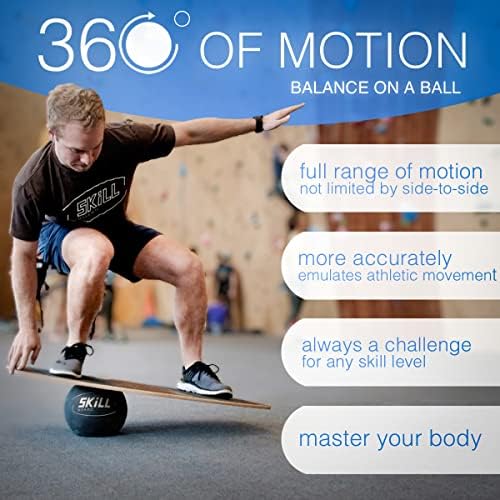 O Skill Board Beginner To Pro - Wooden Balank Board for Adults Pacote - incl. Balance Trainer para todos os esportes,