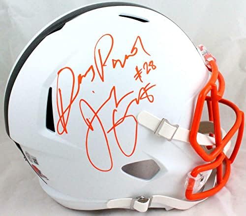 Jeremiah Koramoah assinou Browns f/s Capacete de velocidade branca plana com holograma de insc. -Baw - Capacetes NFL autografados