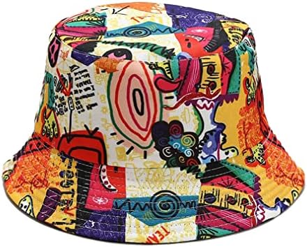 Quantaigou Bucket Hat for Men Mulheres, Chapéus de sol impresso reversíveis compacíveis, Capacos de praia para viagens