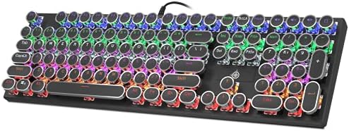 Teclado de jogos mecânicos, teclado de jogo de retroilumos de LED geeklin LED, teclado mecânico com fio USB com interruptores