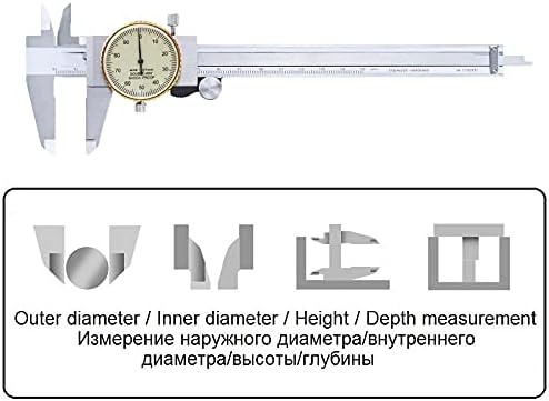 Quul Double Way Proof -Shop Metal Dial Palipers 0.01 de alta resolução Aço inoxidável Vernier Palier Diâmetro de Medição Ferramentas