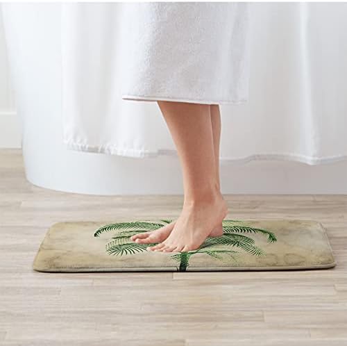 Rouihot Bath tapetes para banheiro, tapetes de banheiro não deslizam, tiro de palmeira tropical vintage tapete de tapete