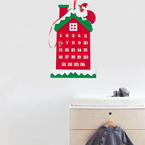 2pcs não -wovens favorecem a forma de desenho animado D Shaped Calendários pendurados Calendário de ornamentos para o Santa Home