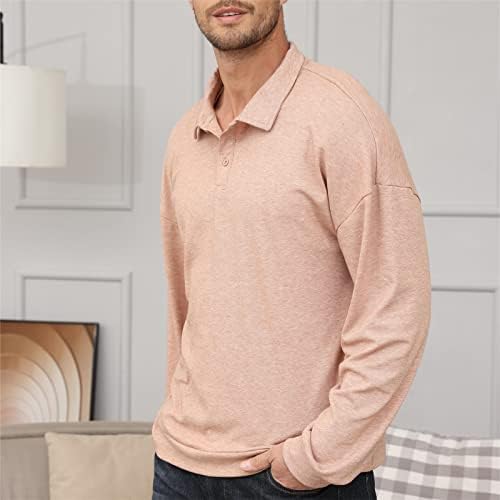 Camas de pólo sólido de manga longa de Opomelo -Menção -Camisa de camisa de golfe casual da moda