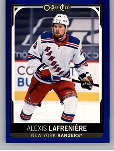 2021-22 O-PEE-Chee Blue Border #30 Alexis Lafreniere New York Rangers NHL Hockey Trading Card