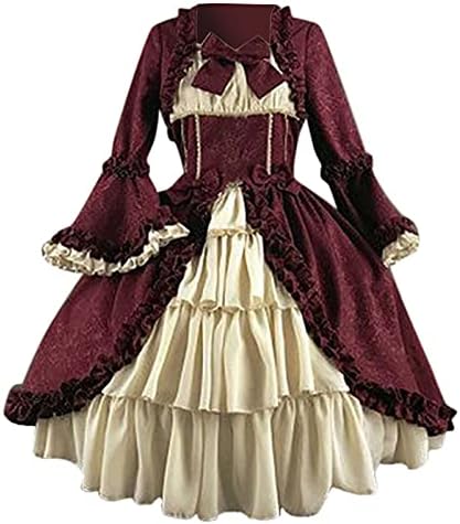 Mulheres vestidos de bola gótica Lolita Rococo Barroco Marie Antoinette Dress Vestums Renaissance Trajes