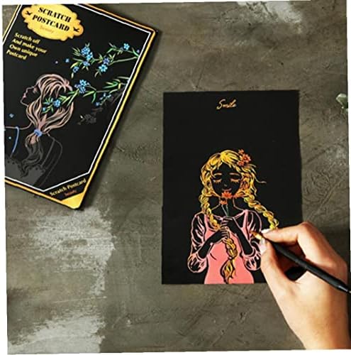RULUTI 4PCS/Set Scratch Art Cards for Kids Large Scratch Art Pad Pad Rainbow Scratch Art Notes Colorful Art Pad Animais
