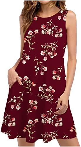 Vestido Western KCJGIKPOK, Floral Princied Grandesed Trewneck Mini vestidos de verão de verão para mulheres 2023