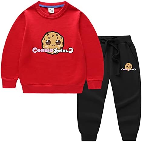 Narkoox Pister Boys Girls Cookie Swirl C Capuz de pingo fofo com calças de corrida Tracksuit, cotonete de moletom com algodão gráfico