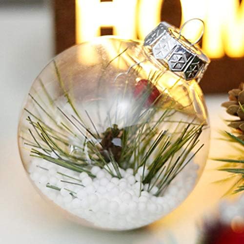 Decoração de natividade de nuobesty 16pcs Bulbo de Natal Ornamento de Natal Bolas de vidro de plástico transparente penduradas ornamentos para decoração de feriado de Natal de ano novo decoração