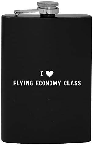 I Heart Love Flying Economy Classe - 8oz de quadril de quadril de álcool