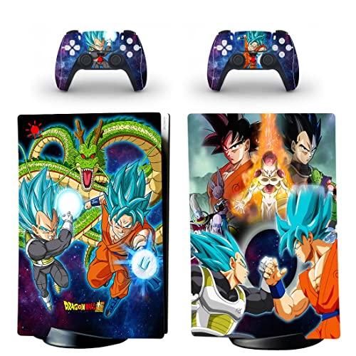 Anime Drago e Balões VIP Son Goku, Vegeta, Super Saiyan PS4 ou PS5 Skin Stick para PlayStation 4 ou 5 Console e 2 Controllers Decalk