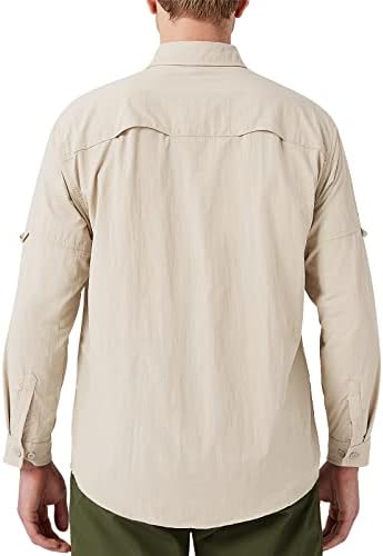 Naviskin Men's Sol Protection Camisetas UPF 50+ Camisas de sol de manga comprida para homens PFG Caminhando Campo