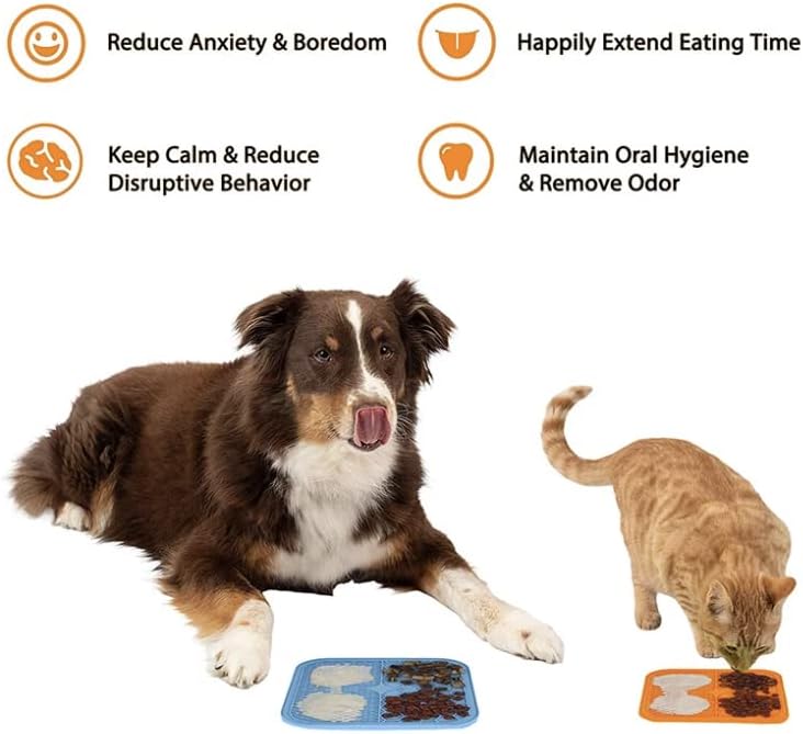 Pérola lamber o tapete lambendo para cães e gatos | Dog Bowl Alternative Pet Soother com Copas de sucção 2 texturas Patzle