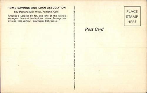 Associação de Poupança e Empréstimo Pomona, Califórnia CA Original Vintage Post Card