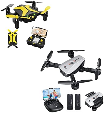 Mini e grandes drones de câmera: attop x-pack 3 branco e x-pack 2 azul